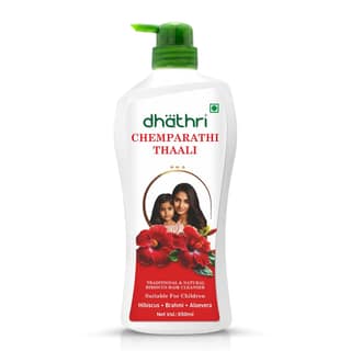Dhathri Chemparathi Thaali Hibiscus Shampoo with Indian Aloe & Brahmi | Herbal Shampoo for Deep Conditioning & Hair Nourishment | Mild & Natural Formula for Kids, Men & Women | All Hair Types, 650ml Dhathri Chemparathi Thaali Hibiscus Shampoo with Indian