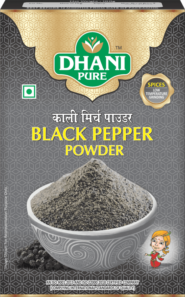 Dhani Pure Black Pepper Powder Box, 100g