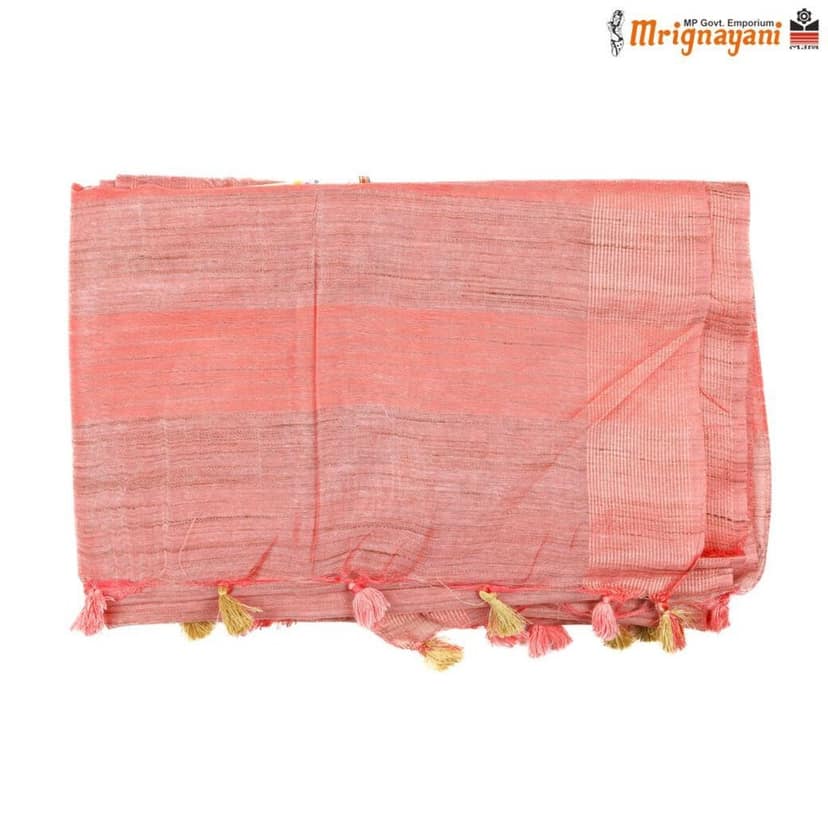 HANDLOOM COTTON LINEN SAREE WITH BLOUSE (SKU - 1SCZ02210522, SAREE-1133) view 5
