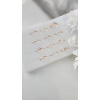 Trendy Adjustable Rose gold plated Finger ring for women (Combo set of 12)