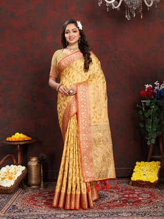 Soft katan silk saree with zari weawing design...