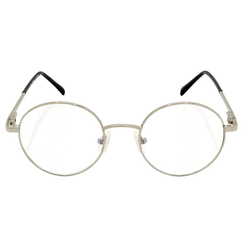 Hrinkar Trending Eyeglasses: Silver Oval Optical Spectacle Frame For Men & Women |HFRM-SLVR-19005 view 2