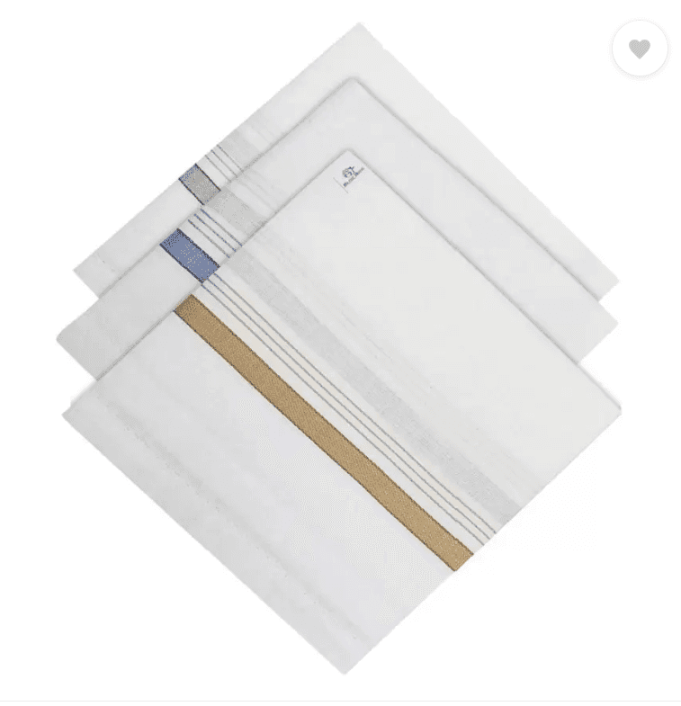 Handkerchiefs Hanky For Men - Pack of 3 ["White"] Handkerchief (Pack of 3) view 2