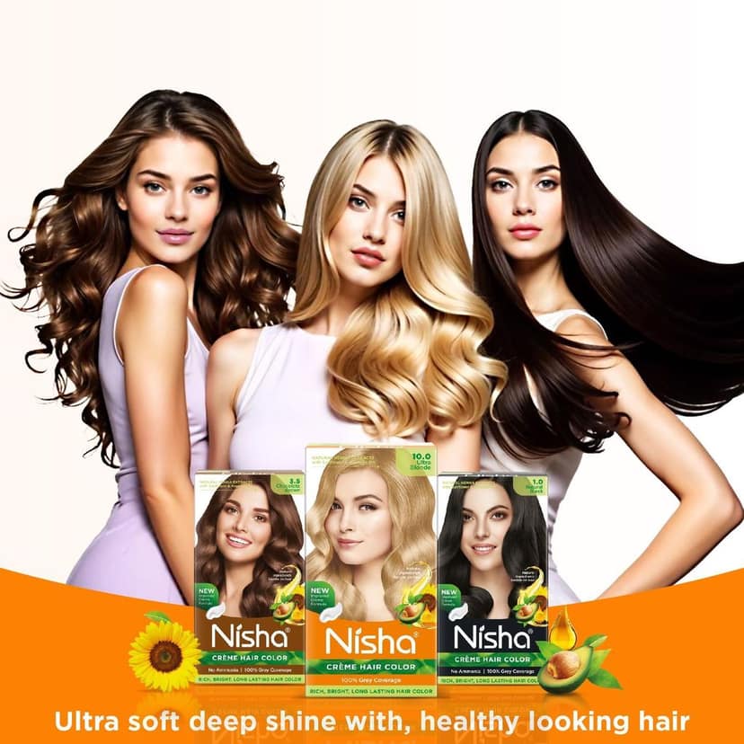 Nisha Creme Hair Color 5.64 Copper Red 120g, Permanent Hair Colour Ammonia Free Hair Color 100% Grey Coverage view 10