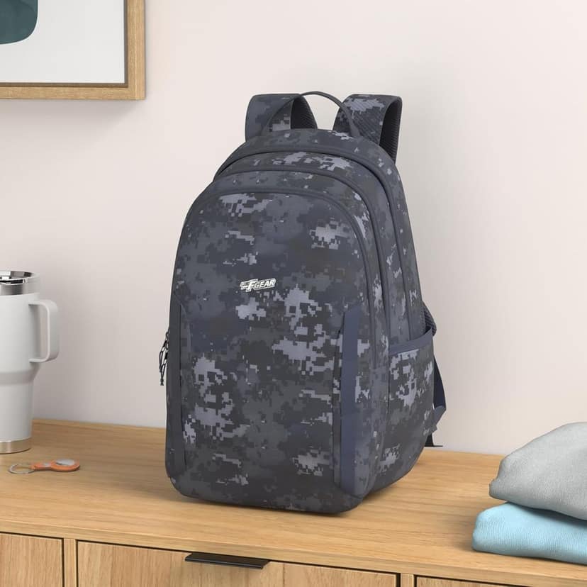 Raider Military Navy 30L |Stylish Trendy School College Tuition Travel Backpack with Raincover|3 Big Compartments|Padding at the Back Panel and Shoulder Straps |Made in India|1 year warranty view 2
