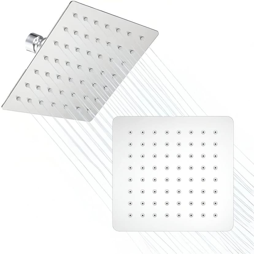 UItra 6x6 Inch Square Rain Overhead Shower – 304 Stainless Steel (Without Arm)