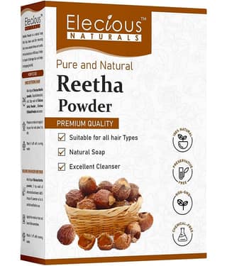 Elecious Pure Reetha Powder for Hair Growth (200 Grams) | 100% Pure and Natural