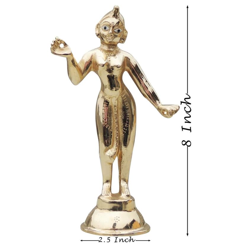 Brass Radha Ji Jugal Jodi Idol - Traditional Pair Statue, Height : 8 Inch (BSMAS1583 R) view 2