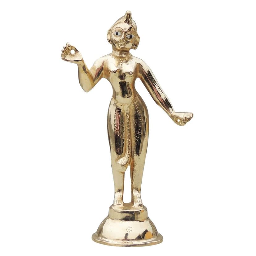 Brass Radha Ji Jugal Jodi Idol - Traditional Pair Statue, Height : 8 Inch (BSMAS1583 R) view 3