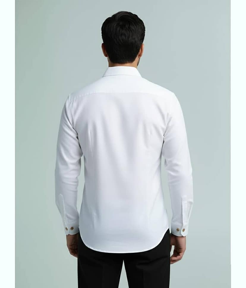 Yugnik Cotton Blend Plain Shirt Style Kurta For Men ( White ) view 2