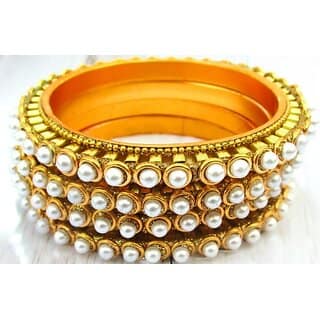 Omsar Jewelry Copper Gold-plated Kada (Pack of 4)