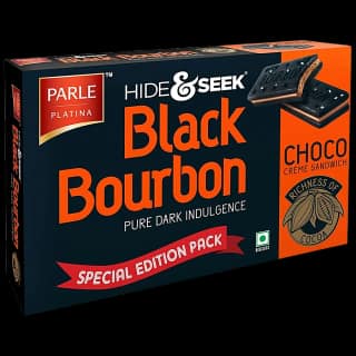 Parle Platina Hide & Seek Black Bourbon Creme Sandwich - Choco, 300 G