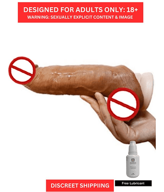 2 Inch Extension Double Hole Skin Brown Penis Sleeve For Men | Sex Toys For Couples By Naughty Nights + Free Kaamraj Lubricant