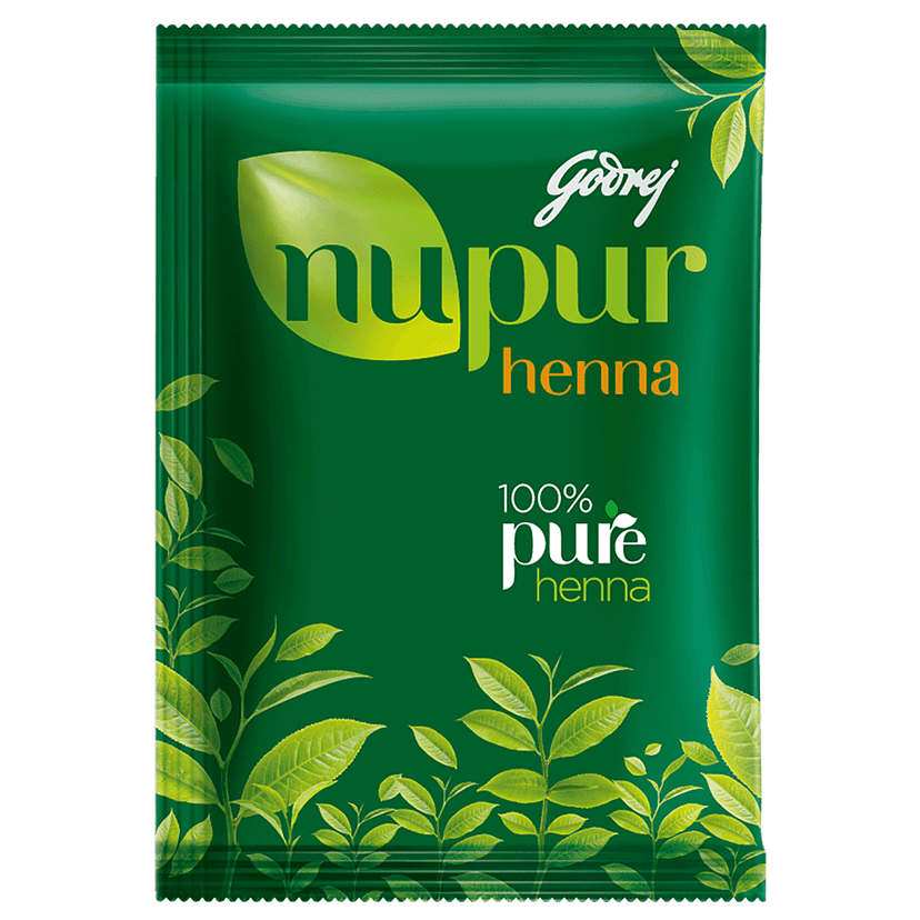 Godrej Nupur Hair Colour Solution - 100% Pure Henna Mehendi, Natural Conditioning & Anti-Dandruff, 120 G view 2