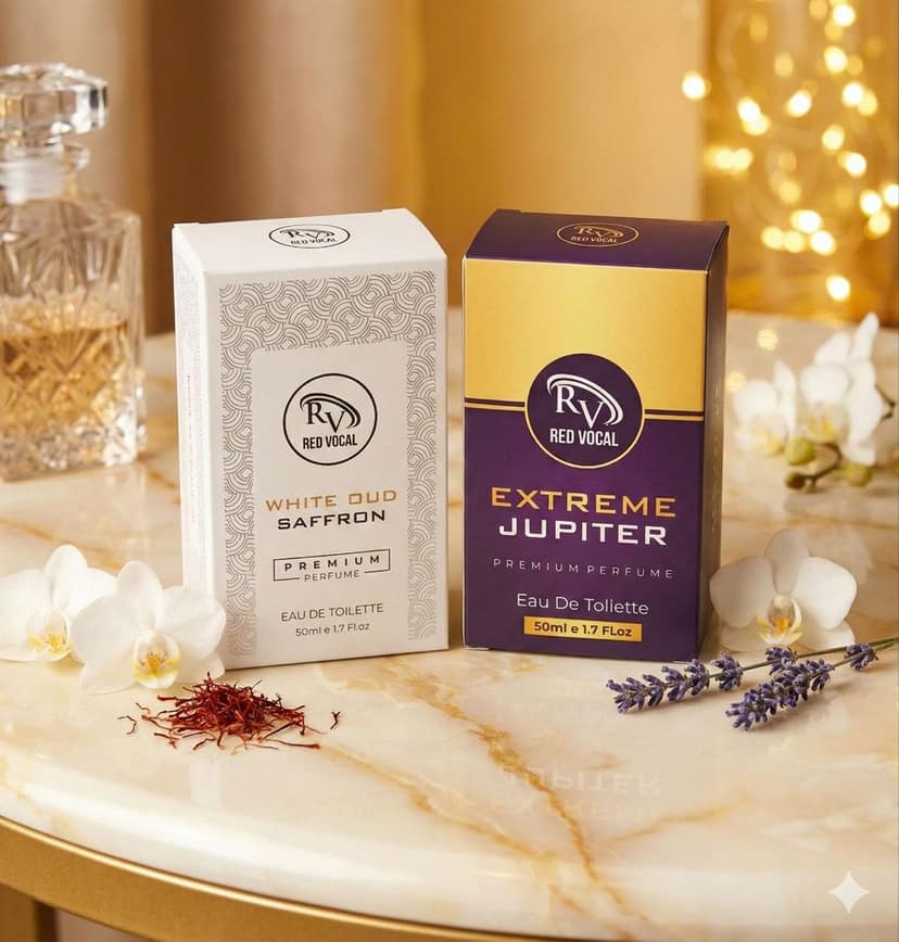 Red Vocal White Oud Saffron (Unisex) & Extreme Jupiter (Women) Premium Perfume Set – 2×50ml | Long-Lasting Luxury Fragrance view 8