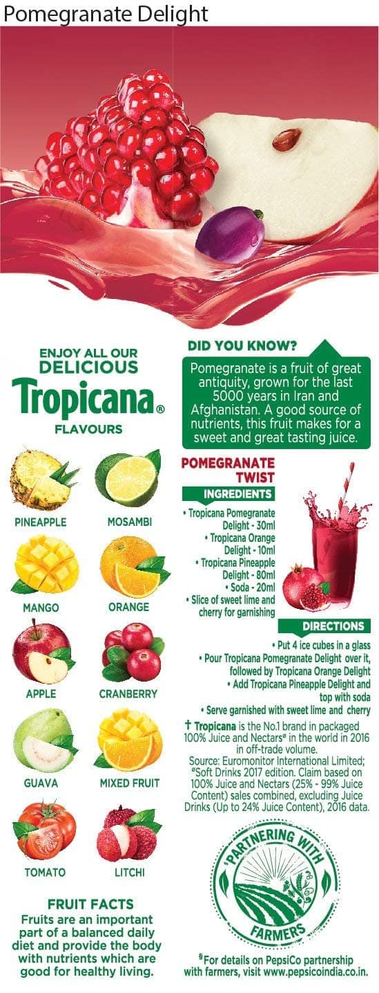 Tropicana Delight Pomegranate Fruit Juice, 200Ml view 2