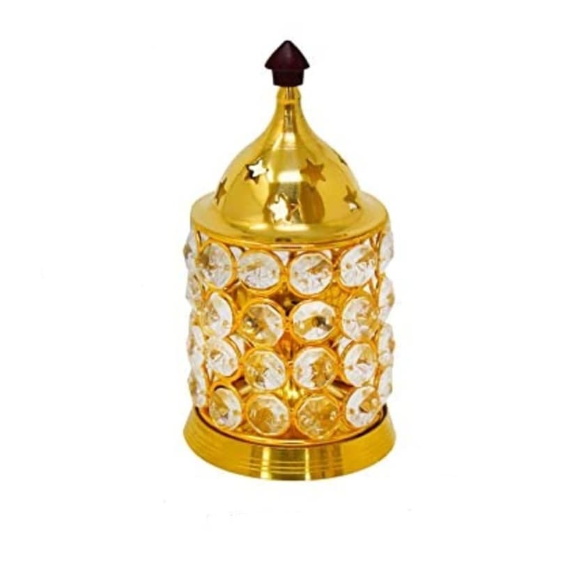 Brass with Crystal Embellished Deepak | Traditional Indian Oil Lamp | Home Decor | Diwali Decoration