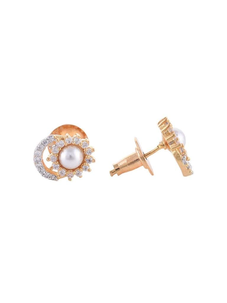 Gold plated AD and Pearl studded Pendant Earrings set chain for Women Girls view 5