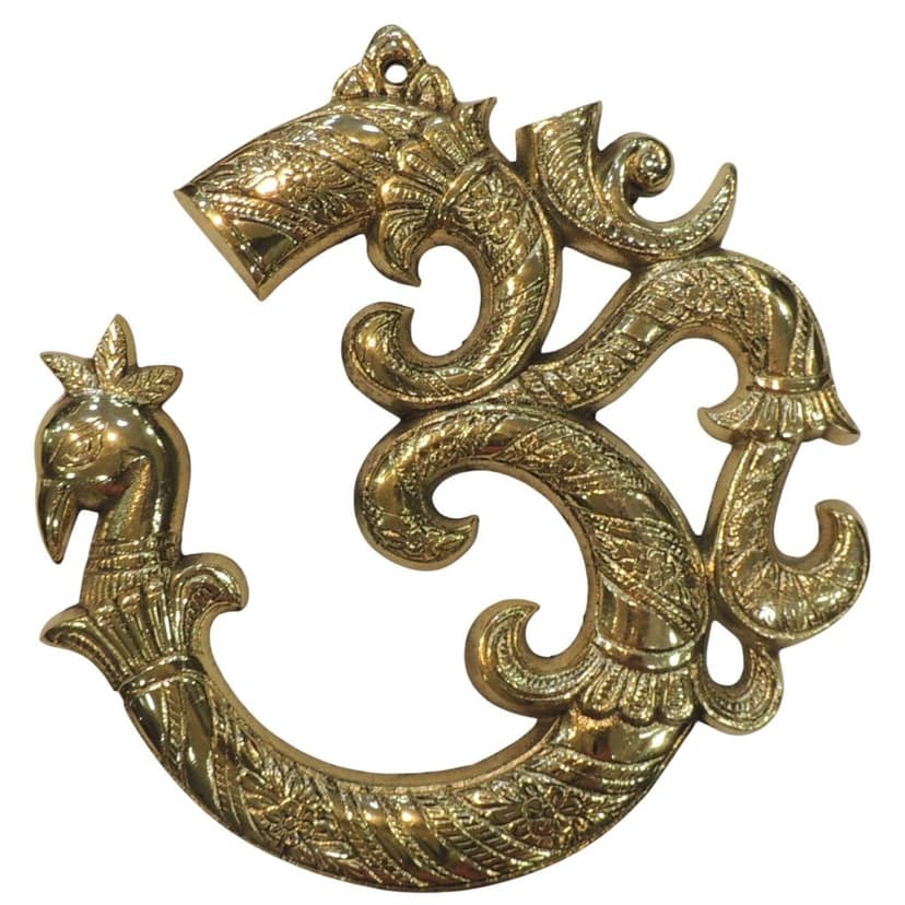 Brass Om Wall Decor | Vastu Hanging | Mandir Decor, Height : 8 Inch (FMAS786 E) view 2