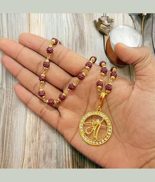 Charms Gold Religious Pendant With Chain ( Pack of 1 )