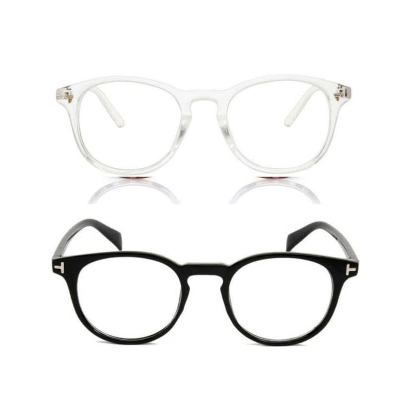 4Flaunt UV Protected & Anti Glare Oval Spectacles Optical Frame, Customizable Lens, Helps In Minimizing Digital Headache, Better Sleeping For Men & Women (Transparent & Black) view 2