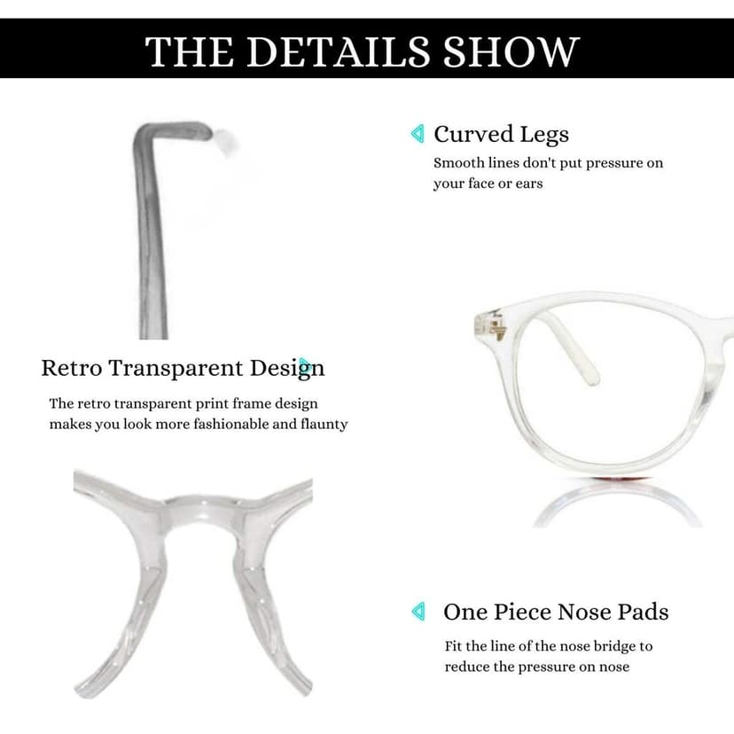 4Flaunt UV Protected & Anti Glare Oval Spectacles Optical Frame, Customizable Lens, Helps In Minimizing Digital Headache, Better Sleeping For Men & Women (Transparent & Black) view 4