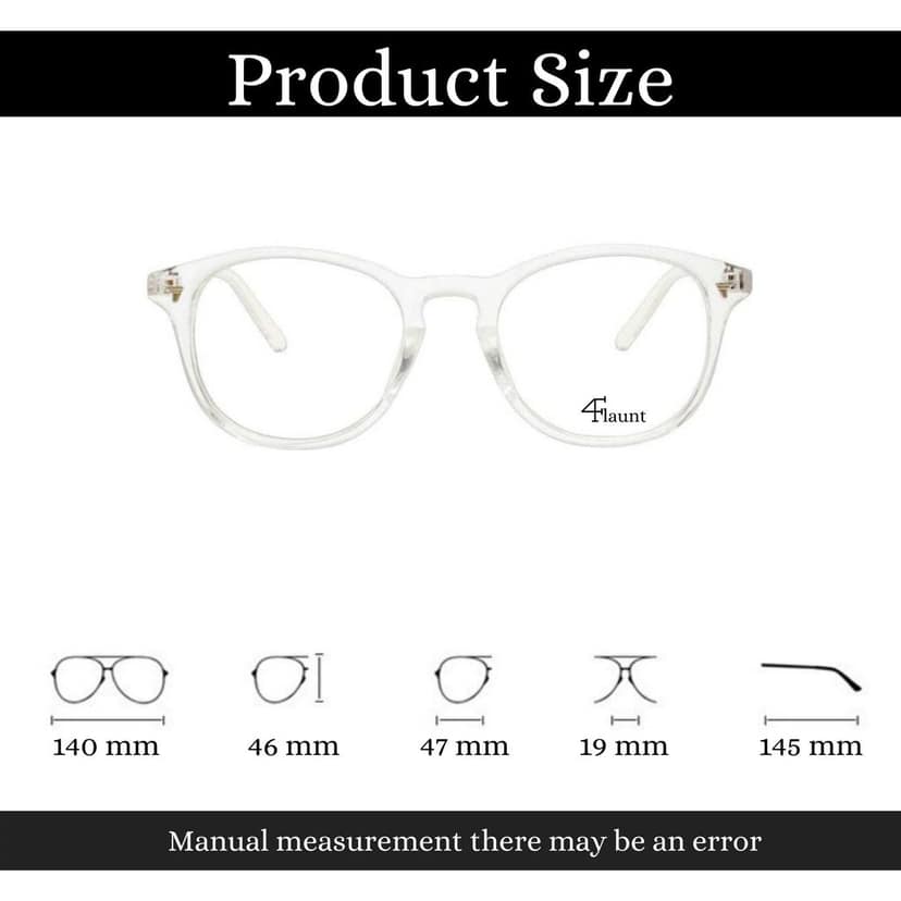 4Flaunt UV Protected & Anti Glare Oval Spectacles Optical Frame, Customizable Lens, Helps In Minimizing Digital Headache, Better Sleeping For Men & Women (Transparent & Black) view 6