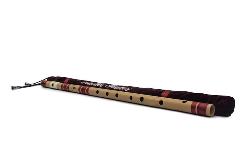 Radhe Flutes PVC Fiber B Natural Bansuri Middle Octave Left Handed With Velvet Cover view 2