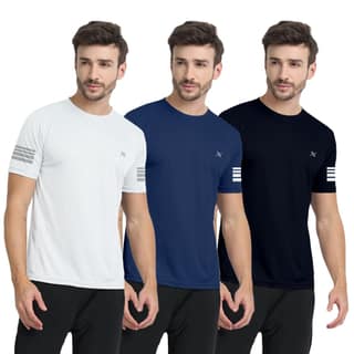 FTX Men Solid Round Neck Tshirt Pack Of 3