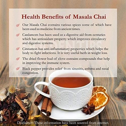 Golden Tips Indian Masala Chai, Loose Leaf Black Tea with Green Cardamom & Cinnamon, Spiced Tea Blend, Bold & Aromatic Flavor, Traditional Indian Chai (100 Gram, 50 cups) view 4