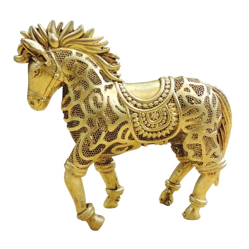 Brass Running Horse Showpiece Statue for Home Decor & Vastu, Height : 4 Inch (BSMAS1936 C) view 2