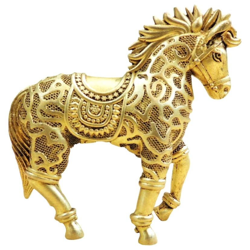 Brass Running Horse Showpiece Statue for Home Decor & Vastu, Height : 4 Inch (BSMAS1936 C) view 3