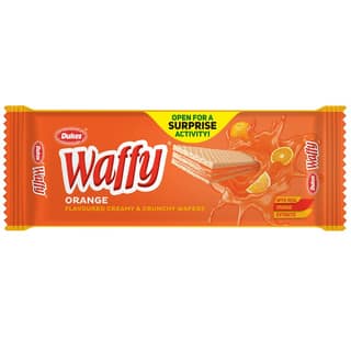 Dukes Waffy - Orange Flavoured Creamy & Crunchy Wafers, 60G