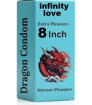 INFINITY LOVE Dragon Silicone African Reusable Condom for Men 8 Inch Size Soft & Comfortable Fit Single Pack