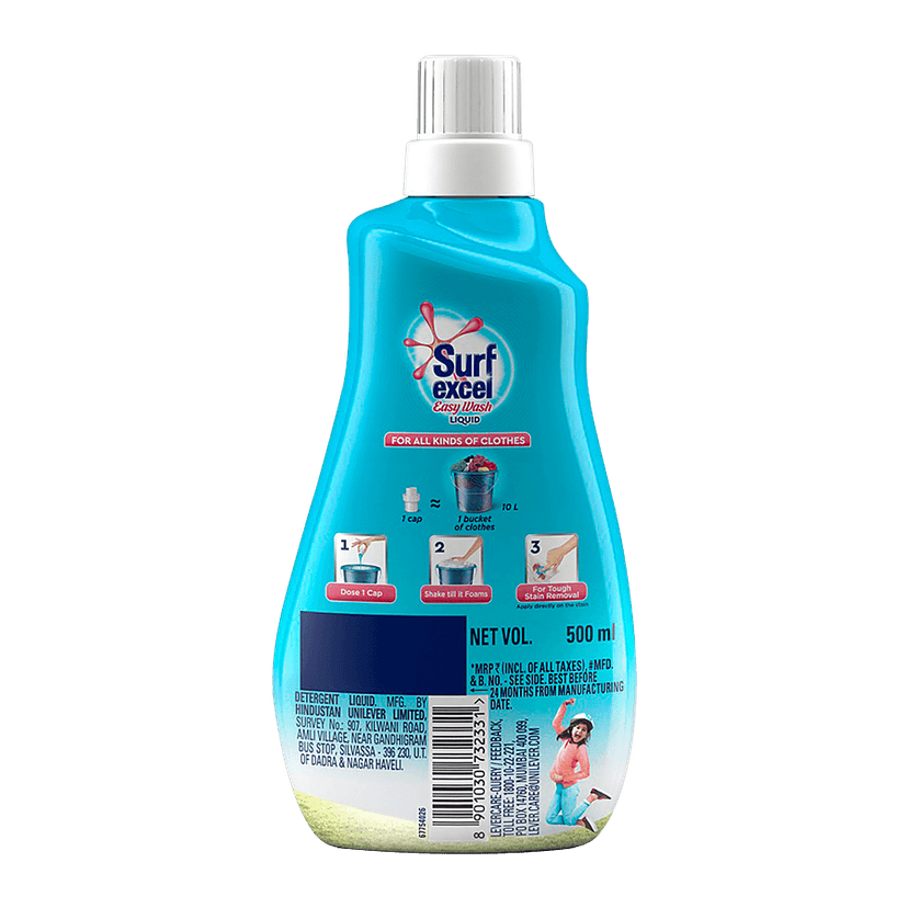 Surf Excel Easy Wash Detergent Liquid, 500 Ml view 2