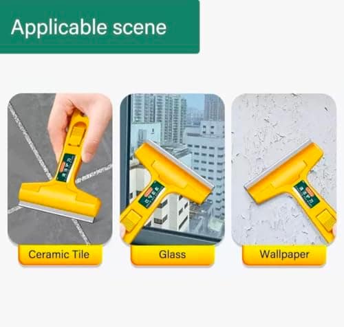 Professional Glass & Tile Scraper with 10 Extra Blades – Heavy-Duty Razor Cleaning Tool for Removing Gum, Sticker, Paint, Dirt & Debris from Windows, Mirrors, Tiles and Stoves view 3