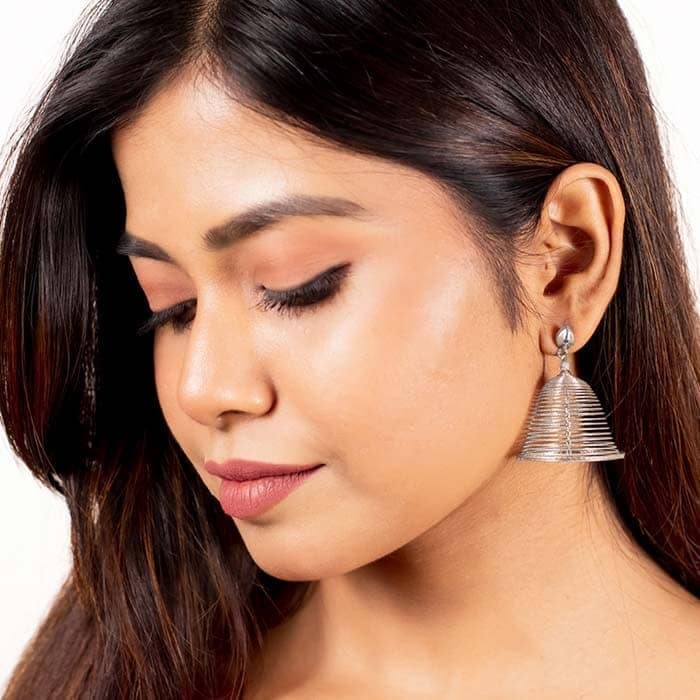 Silver Dancing Jhumka view 2