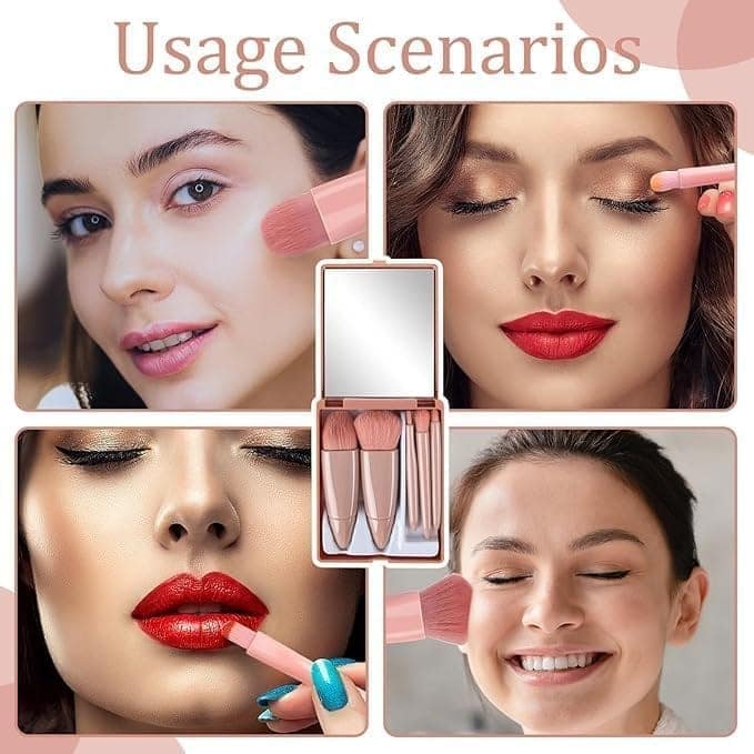 MAKEUP BRUSH 5PCS SET WITH MIRROR view 2