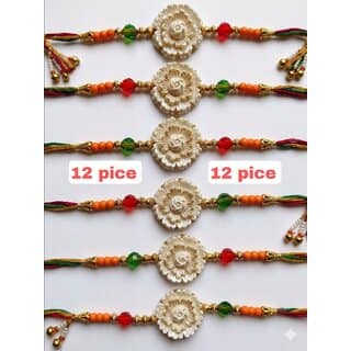 (Pack of 12) CHARKEE Fancy 12 Bhaiya Bhabhi Rakhi (Multicolour)