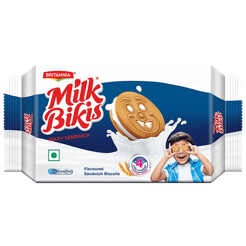 Britannia Milk Bikis Milk Cream Biscuits, 200 G view 2