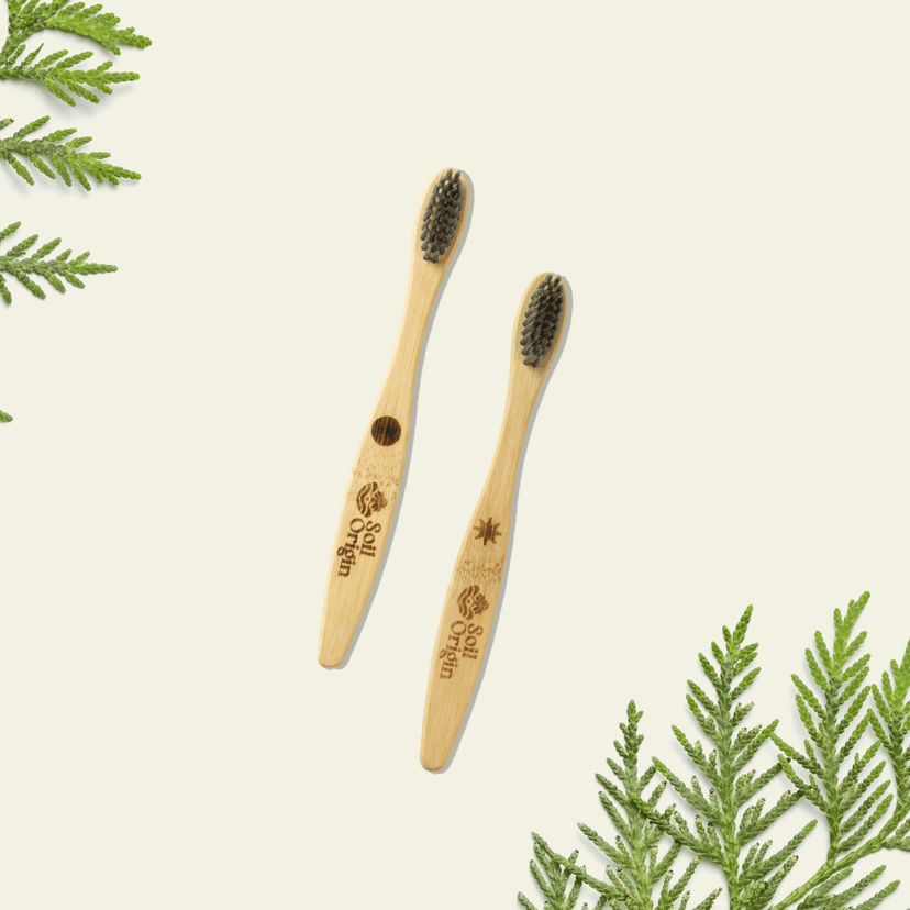Kids Bamboo Toothbrush With Activated Charcoal Bristles - Set of 2 (pack of 2)
