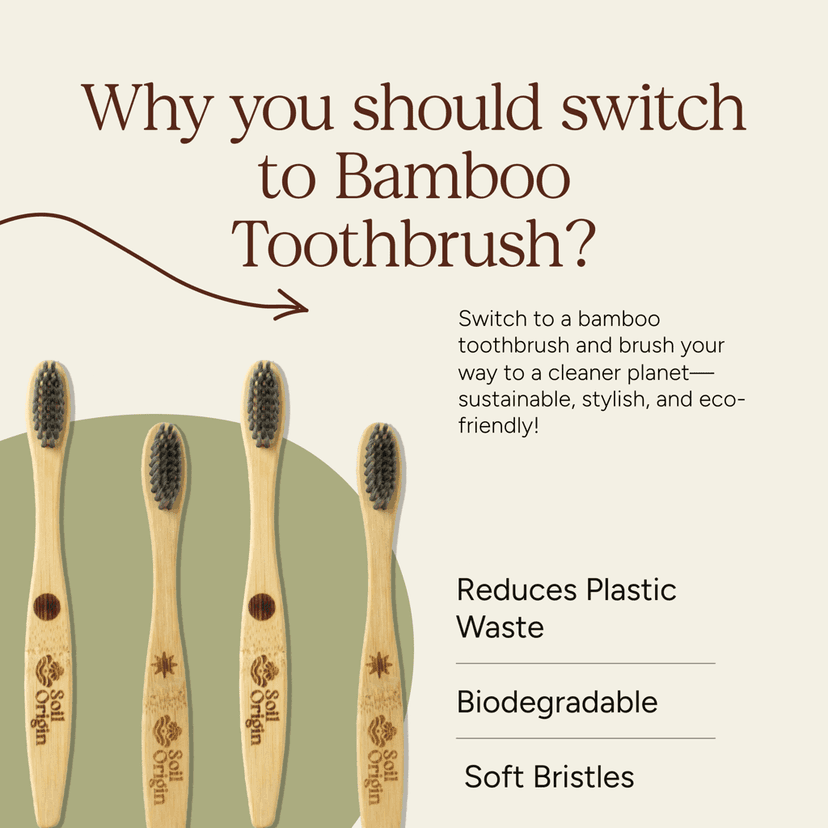 Kids Bamboo Toothbrush With Activated Charcoal Bristles - Set of 2 (pack of 2) view 2