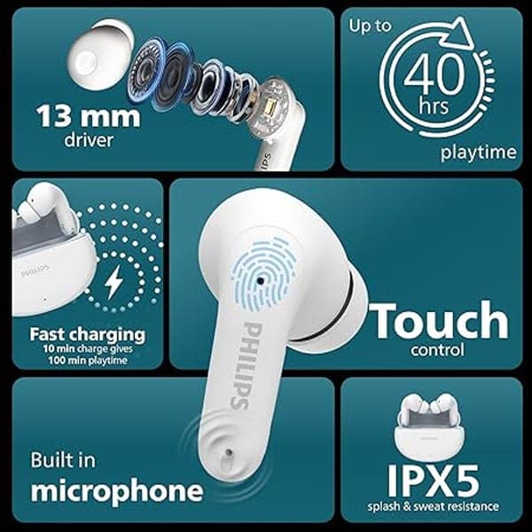 Philips TAT1269 Bluetooth Truly Wireless Earbuds view 4