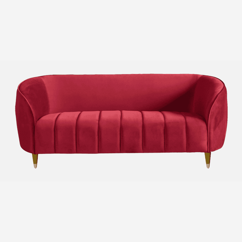 ARENA Happy (3+2) Velvet Red Sofa Set view 2