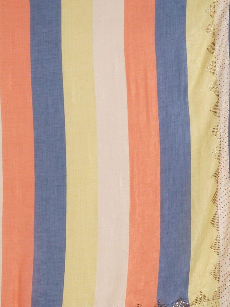 Multicolored Italian Crepe Saree view 3
