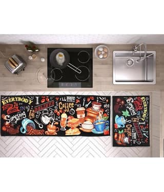 AAZEEM Kitchen Floor Mat & Runner with Anti Skid Backing, Set of 2 (45 x 135 & 45 x 60 cm)