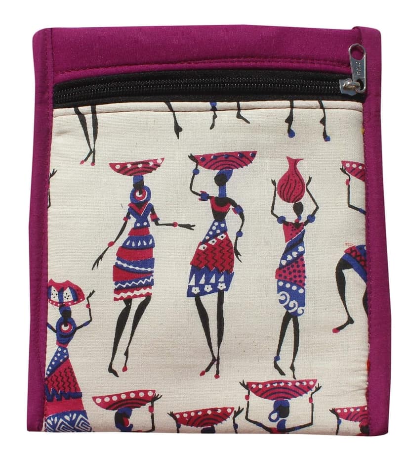 Mandhania Warli Printed Cotton Sling Bags for Womens Pack of 4 Multicolor view 3