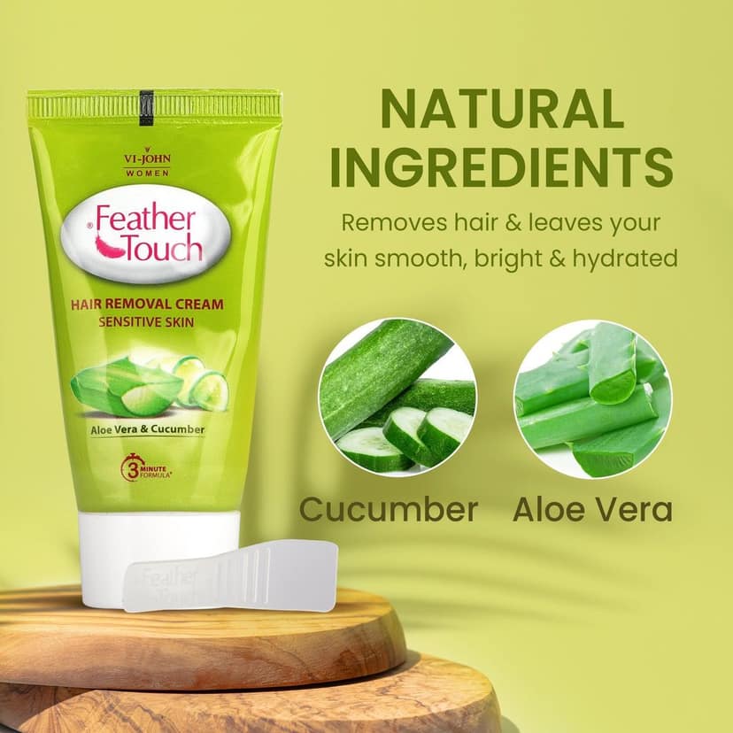 VI-JOHN Women Aloevera Cucumber Hair Removal Cream for Women With No Ammonia Smell, Sensitive Skin - 40g | Suitable for Legs, Underarms, Bikini Line, Arms | 2x Longer Lasting Smoothness than Razors view 4