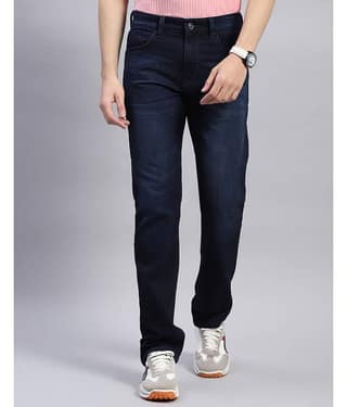 Monte Carlo Straight Dyed Men's Jeans - Blue ( Pack of 1 )