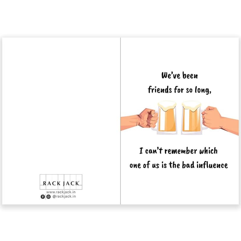 Rack Jack friendship's day funny greeting card - bad influence view 6